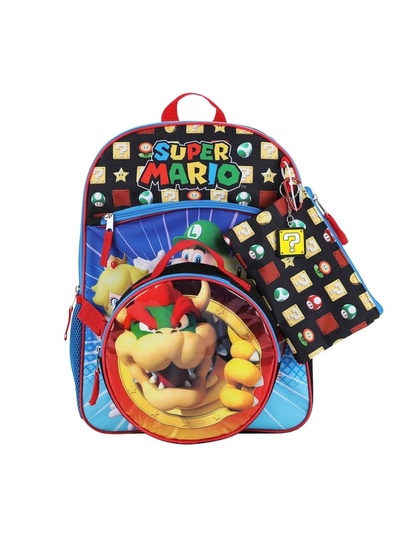Super Mario Brothers 5-Piece Backpack & Lunchbox Set
