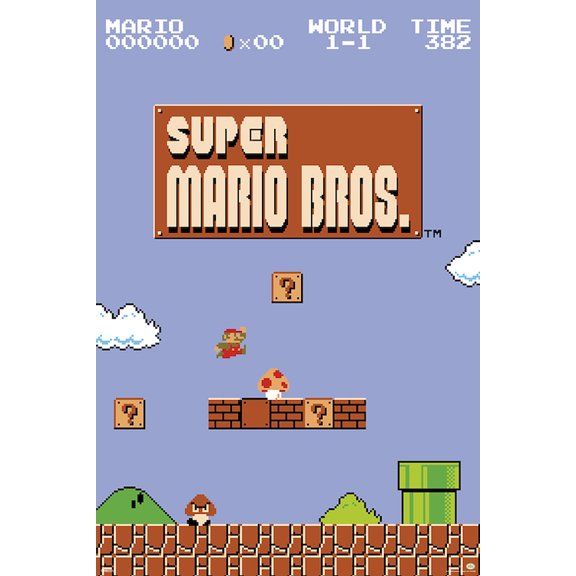 Super Mario Brothers Level 1 Poster Print (22 x 34)