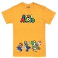 thumbnail image 1 of Super Mario Brothers Men's Officially Licensed Graphic Print Tee T-Shirt (Medium, Yellow (Group Running)), 1 of 1