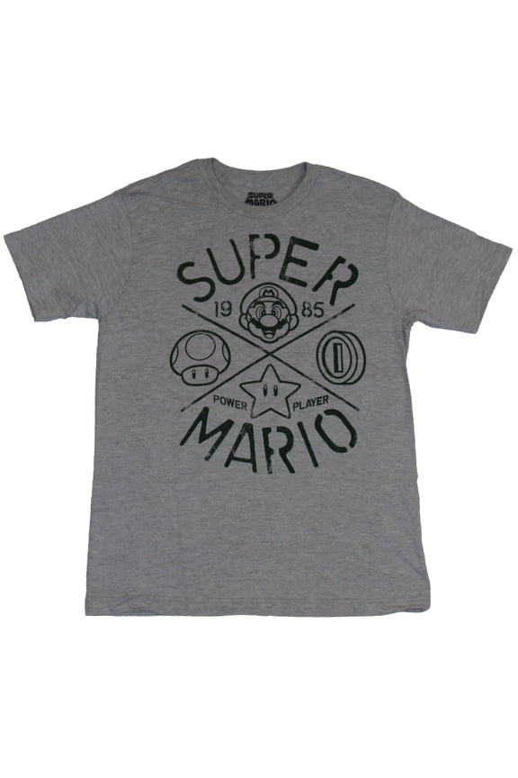 Super Mario Brothers Mens T-Shirt - Mario coin Star Mushroom X Image