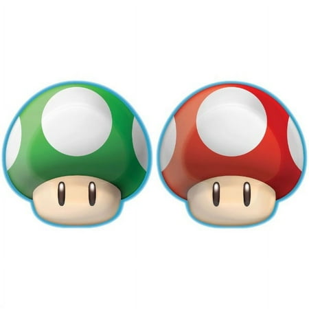 Super Mario Brothers Nintendo Game Kids Birthday Party 7" Shaped Dessert Plates