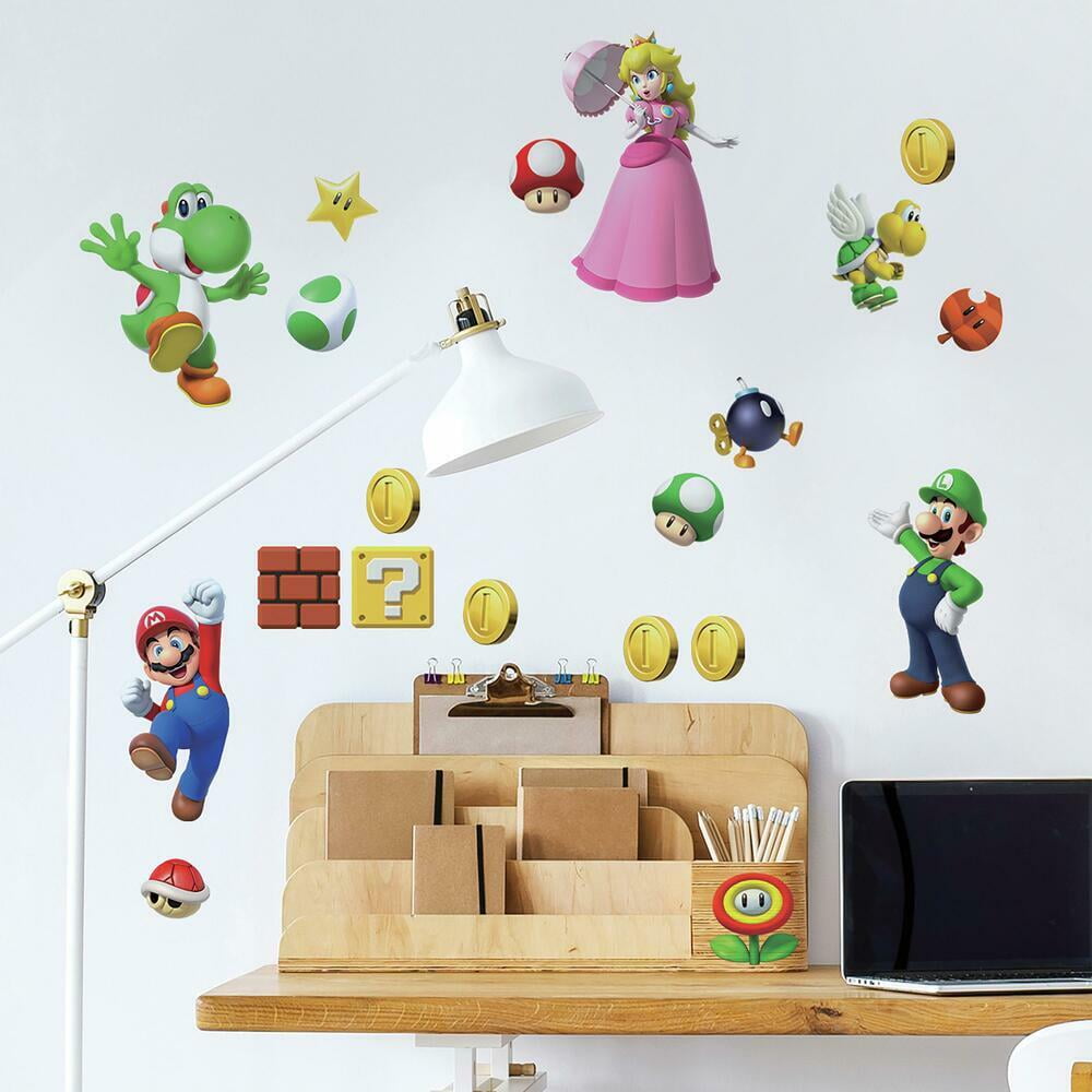 Super Mario Brothers Peel and Stick Wall Decals for Kids