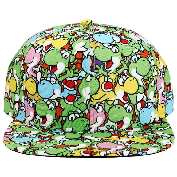 Super Mario Brothers Yoshi All Over Print snapback Cap for mens