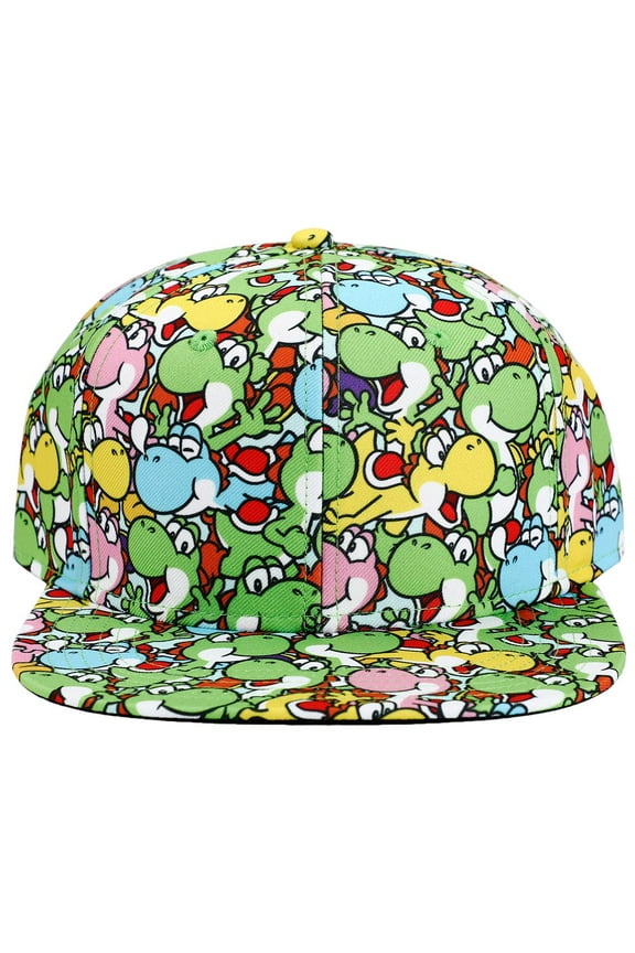 Super Mario Brothers Yoshi All Over Print snapback Cap for mens