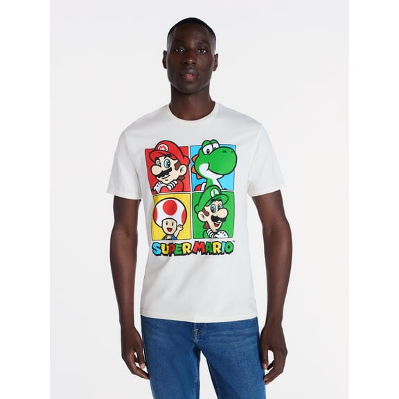 Super Mario Buddies 4 Square Men’s Graphic Tee, Sizes S-3XL
