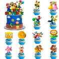 thumbnail image 1 of Sup-err Marioo Cake Toppers,12pcs Mario Birthday Decorations Mario Cupcake Toppers & 1pcs Big Mario Brothers Cake Toppers for Boys/Girls Sup-err Marioo Birthday Party Supplies, 1 of 8