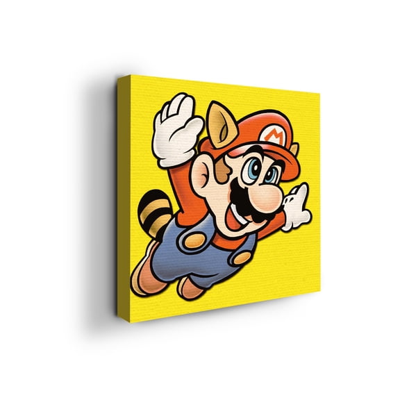 Super Mario Canvas Wall Art by Mavis Print- 14x14 inches Video Game Wall Decor | HD Printed & Wooden framed wall art | Modern Wall Decor for Gift | Made in USA