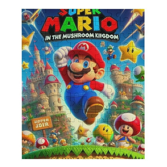 Super Mario Cartoon Anime Kids Jigsaw Puzzles,Age for 5,6,7,8,9,10,11,12 Boys And Girls Adult Couple Toy Puzzles,120 PCS