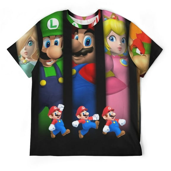 Super Mario Cartoon Unisex Short-sleeve Shirt For Men Women Novelty 3D Print T-Shirt Soft Comfortable Tee Shirts