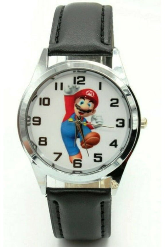 Super Mario Character Genuine Leather Band Wrist Watch