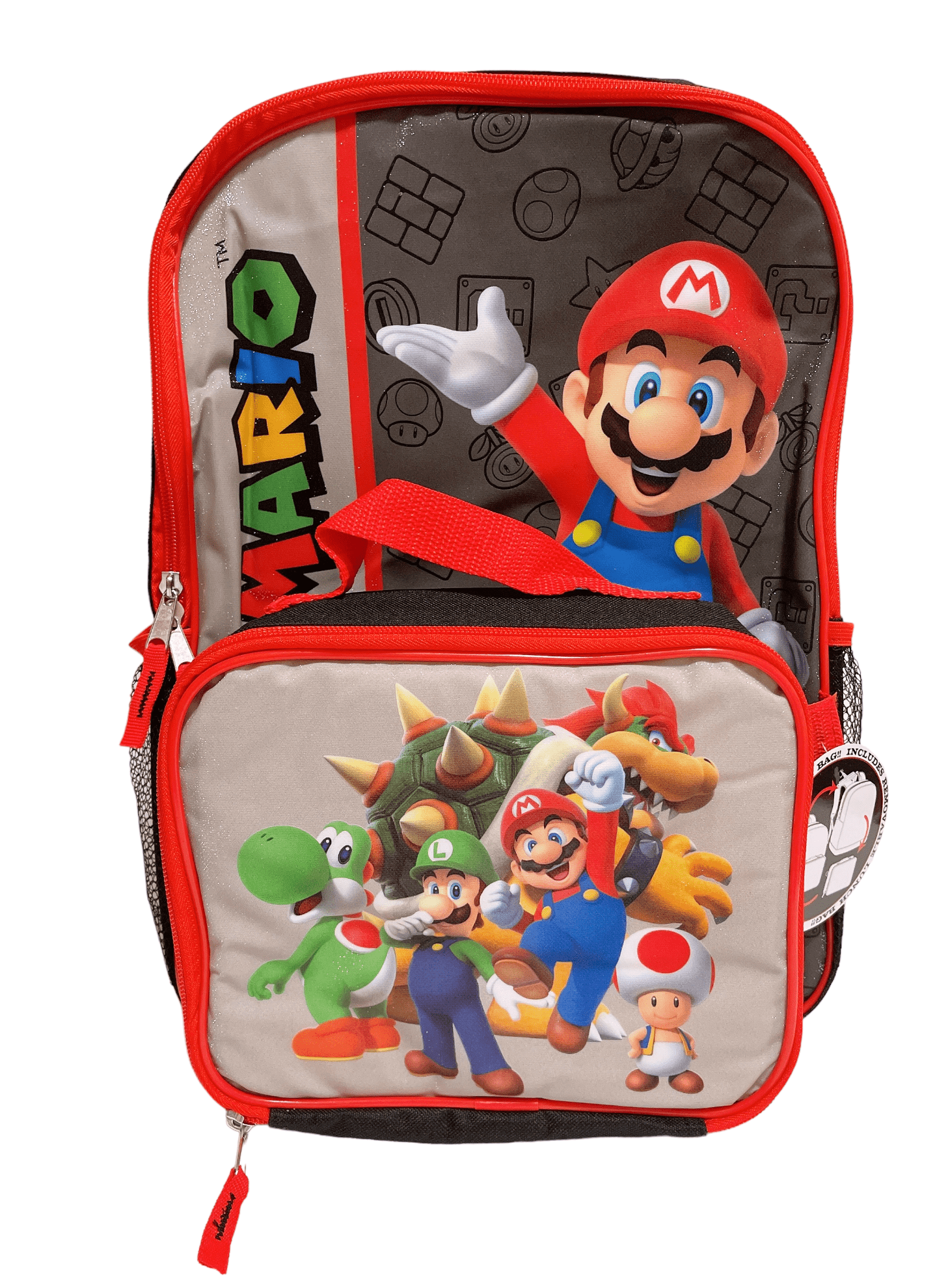Super Mario Bros Boy's Girl's Soft Insulated School Lunch Box (Multicolor,  One Size)
