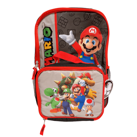 Accessory Innovations Men's Padded Adjustable Shoulder Straps Polyester School Backpack with Detachable Lunch Bag Kit, Multicolor