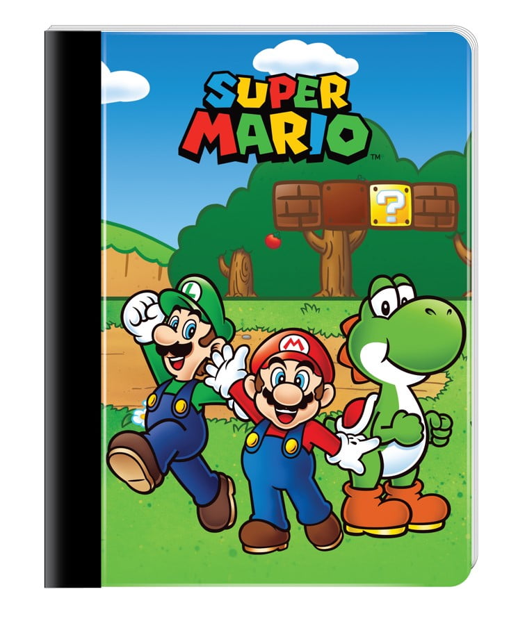 Yoshi Notebook Super Mario Composition Writing Notebook, 9.75 in, 100 Sheets, Wide ...