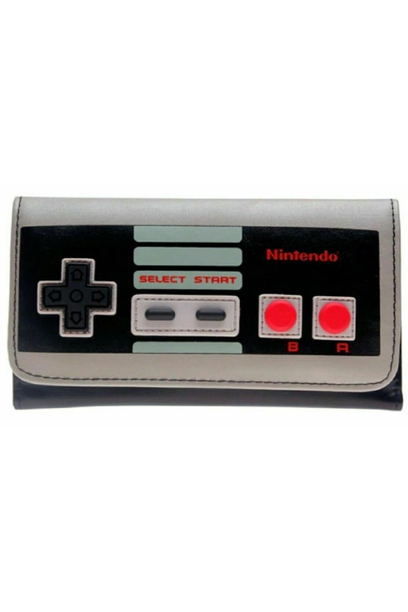 Super Mario Controller Zip Flip Lock Clutch Hand Purse Wallet