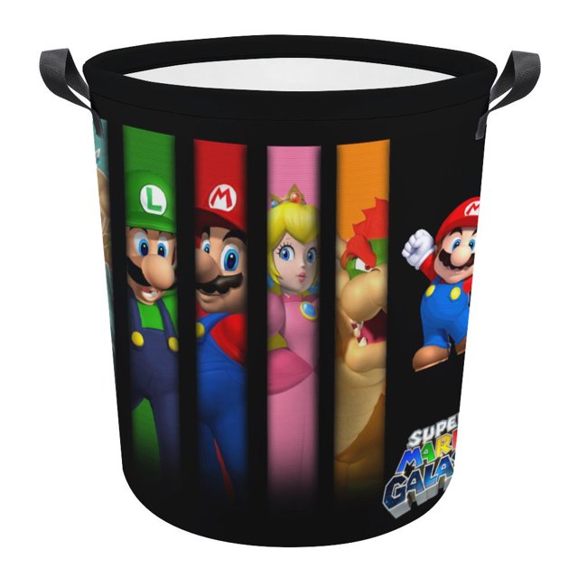 Super Mario Cute Super Mario Cartoon Circular Laundry Hamper Foldable