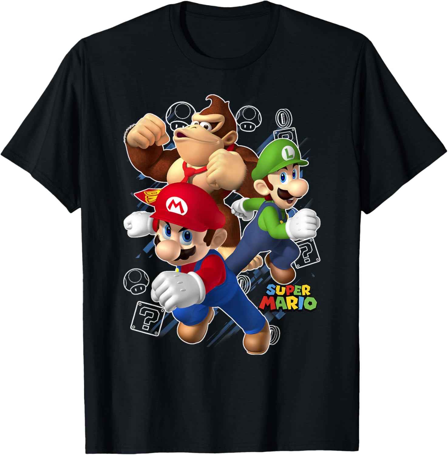 Super Mario Donkey Kong Mario Luigi Action Pose T-Shirt - Walmart.com