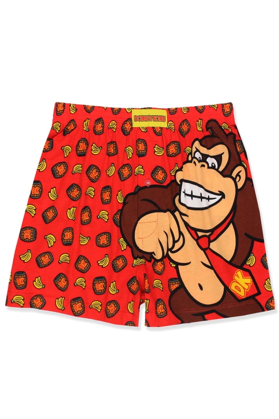 Donkey Kong Men's Male Button Fly Boxer Lounge Shorts MF21600BX