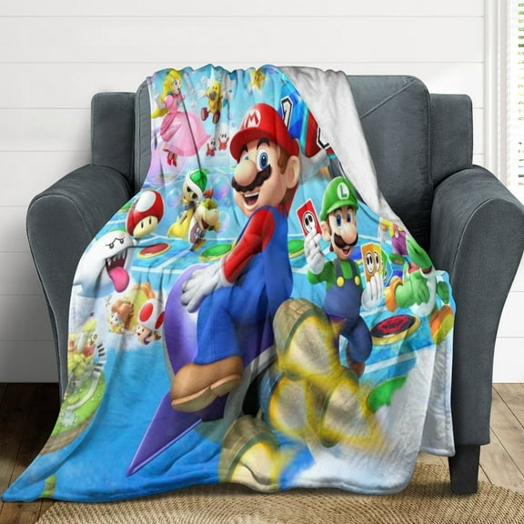 Super Mario Flannel Blankets Soft Plush Throw Blanket Fuzzy Cozy Luxury Air Conditioner Blanket for Bedroom Sofa 30"x40"