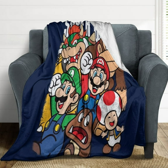 Super Mario Flannel Blankets Soft Plush Throw Blanket Fuzzy Cozy Luxury Air Conditioner Blanket for Bedroom Sofa 30"x40"