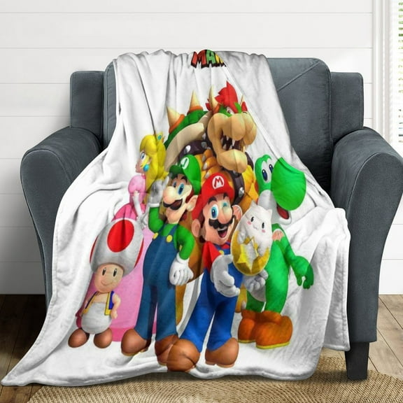 Super Mario Flannel Blankets Soft Plush Throw Blanket Fuzzy Cozy Luxury Air Conditioner Blanket for Bedroom Sofa 30"x40"