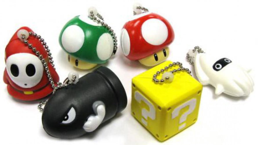 Super Mario Galaxy 2 Set of 6 Mini Foam Figures Keychains