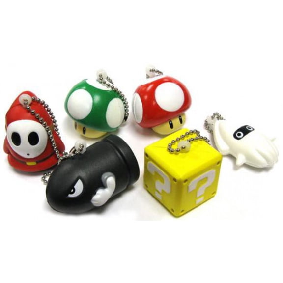 Super Mario Galaxy 2 Set of 6 Mini Foam Figures Keychains