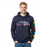 Super Mario Galaxy Men's Graphic Hoodie (Navy Mineral Wash)