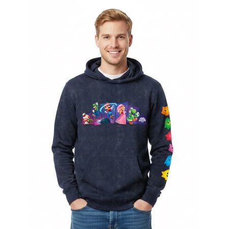 Super Mario Bros. Super Mario Galaxy, Men's & Big Men's Graphic Hoodie, Here We Go! Sizes S-3XL