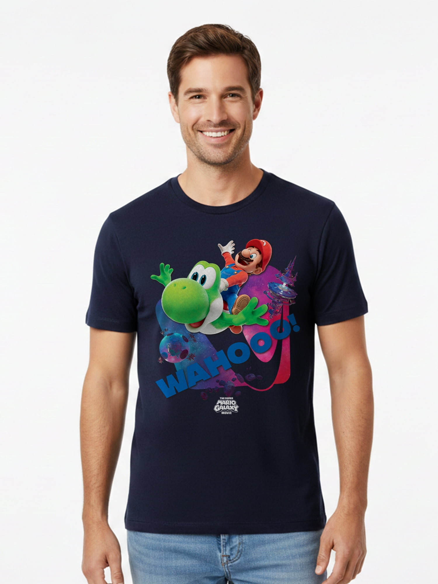 Super Mario Galaxy, Men's & Big Men's Graphic Tee, Wahooo, Sizes S-3XL