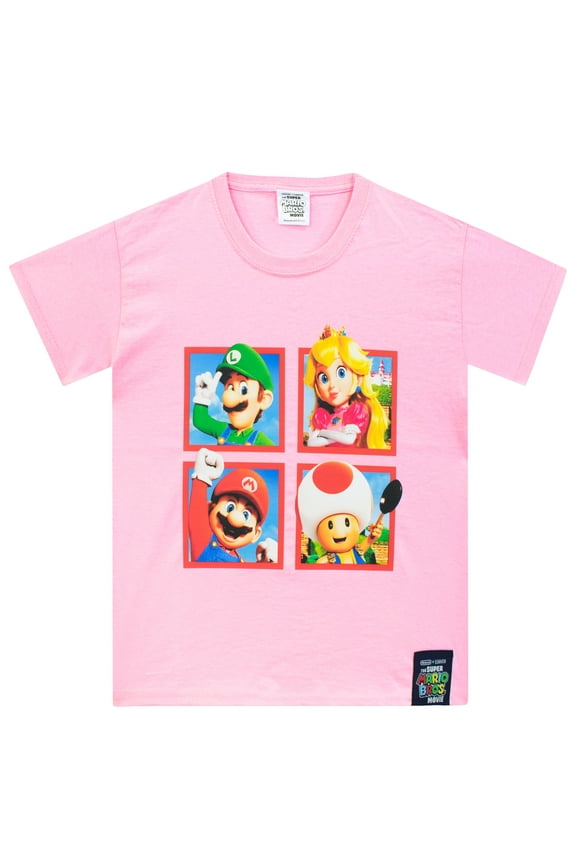 Girls Princess peach T-Shirt Pink Sizes 4-14