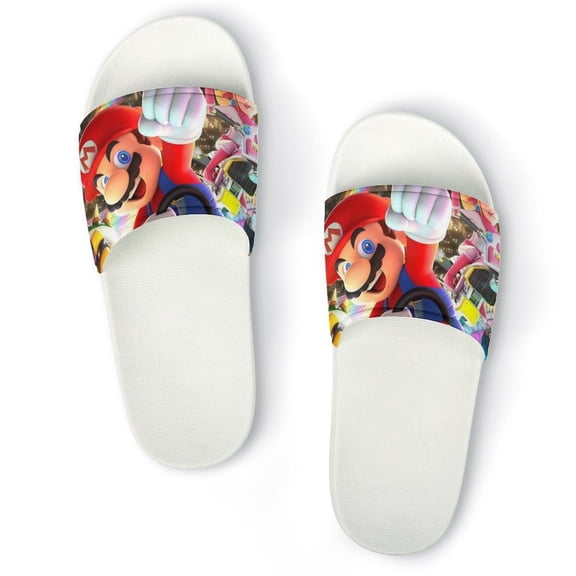 Super Mario Home Slippers Non Slip Bathroom Open Toe Shoes Lightweight Slide Slippers Sandals 42(260mm)