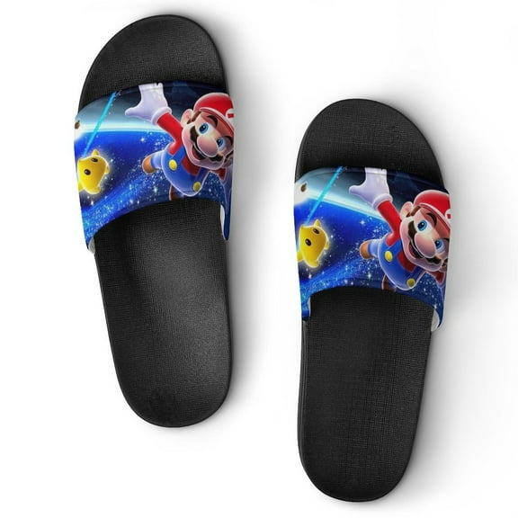 Super Mario Home Slippers Non Slip Bathroom Open Toe Shoes Lightweight Slide Slippers Sandals 44(270mm)