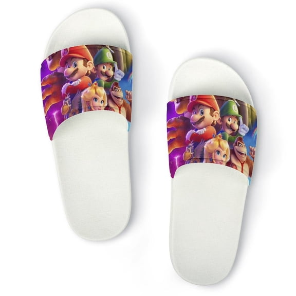 Super Mario Home Slippers Non Slip Bathroom Open Toe Shoes Lightweight Slide Slippers Sandals 45(275mm)