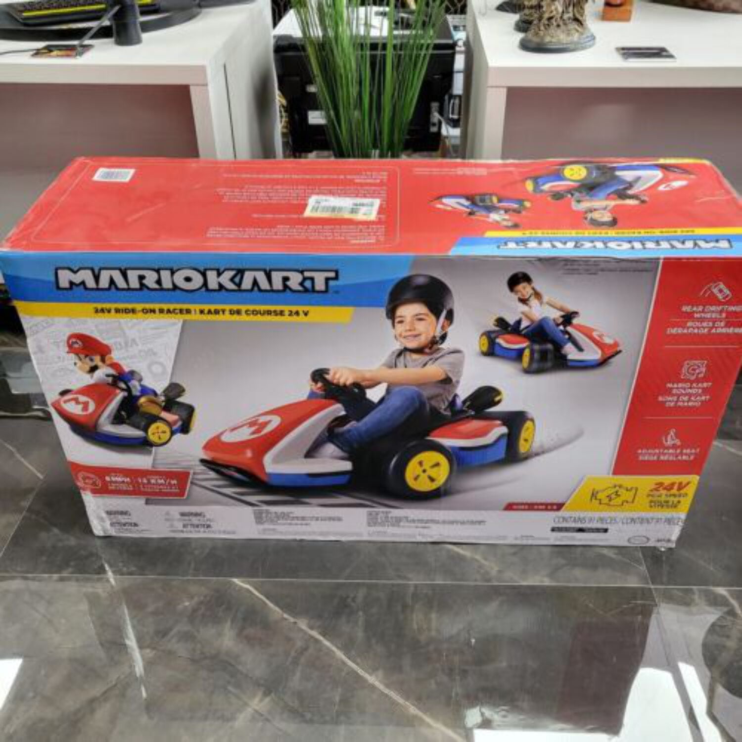 Super Mario Kart 24V BatteryPowered RideOn Racer with 3 Speeds