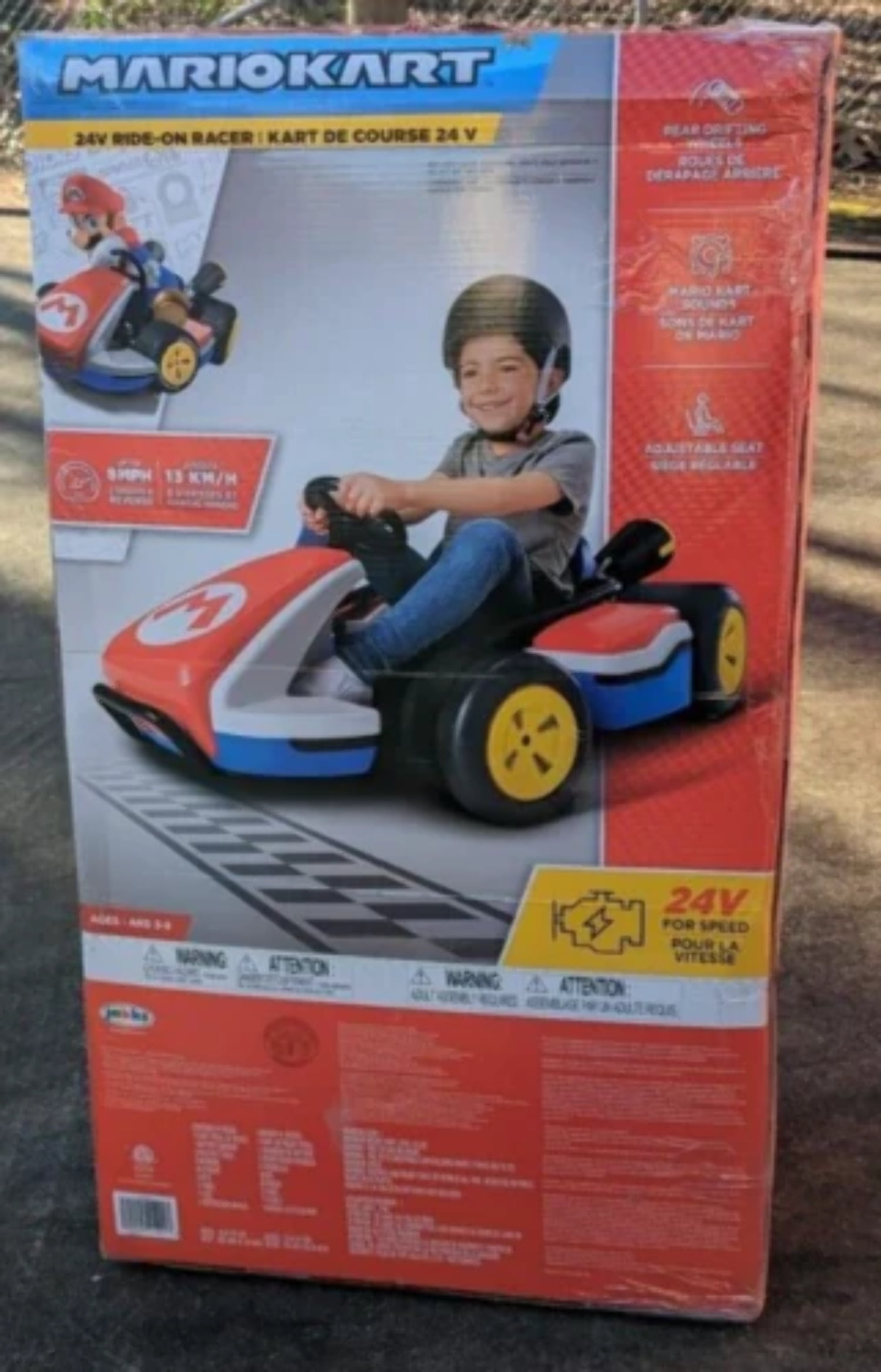 Super Mario Kart 24V BatteryPowered RideOn Racer with 3 Speeds Up