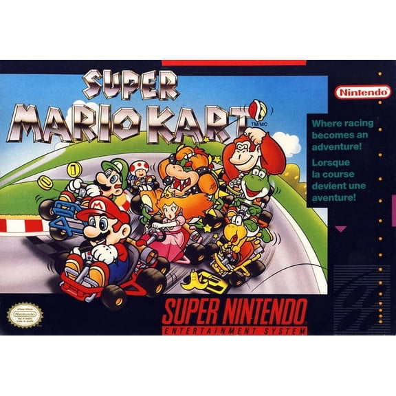 Restored Super Mario Kart, Physical Format/Super Nintendo, Racing Game, Parental Controls, 2 Offline Players