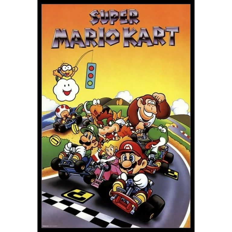 Super Mario Kart Retro Laminated Framed Poster 24 x 36