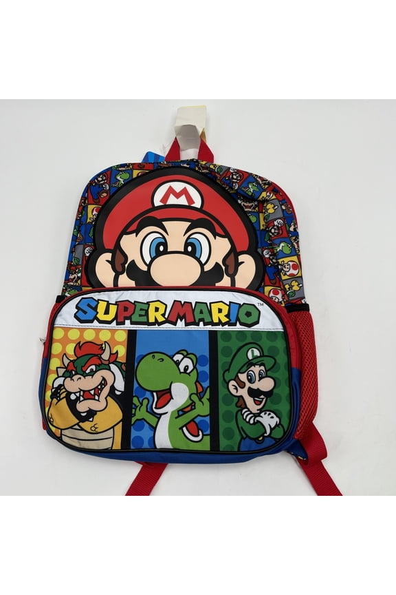 Super Mario 16 Single Backpack School Bag Bioworld NWT
