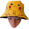 thumbnail image 1 of Loonyx Kids Yellow Cartoon Pikachu Unisex Bucket Hat, Sun Protection, Ages 5-10, 1 of 5