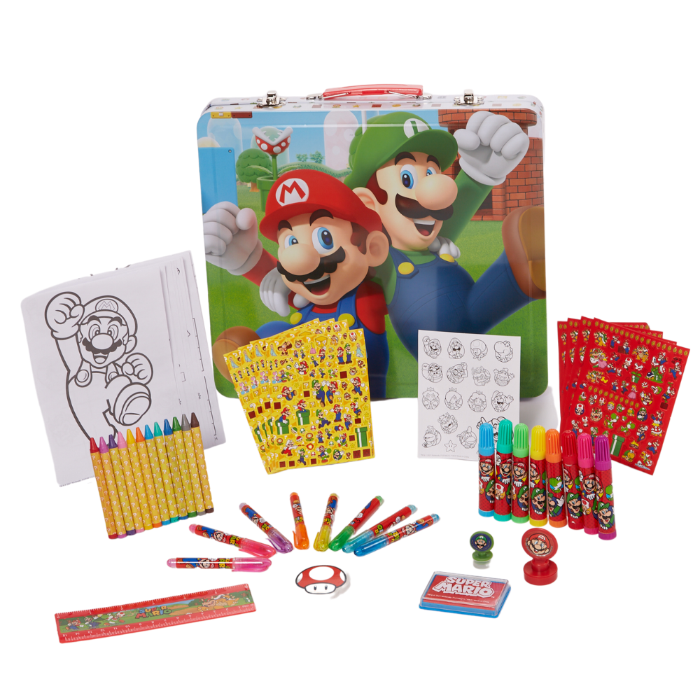  Nintendo Mario Paint Posters Set - 4 Pc Bundle with Super Mario  Painting Activity Book, 600+ Stickers, and More