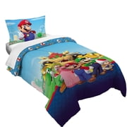 Super Mario Kids Comforter and Pillowcase, 2-Piece Set, Twin/Full, Reversible