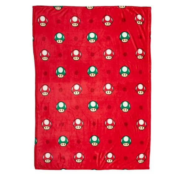 Franco Nintendo Super Mario Gaming Toad Plush Throw Blanket, 46 in x 60 in