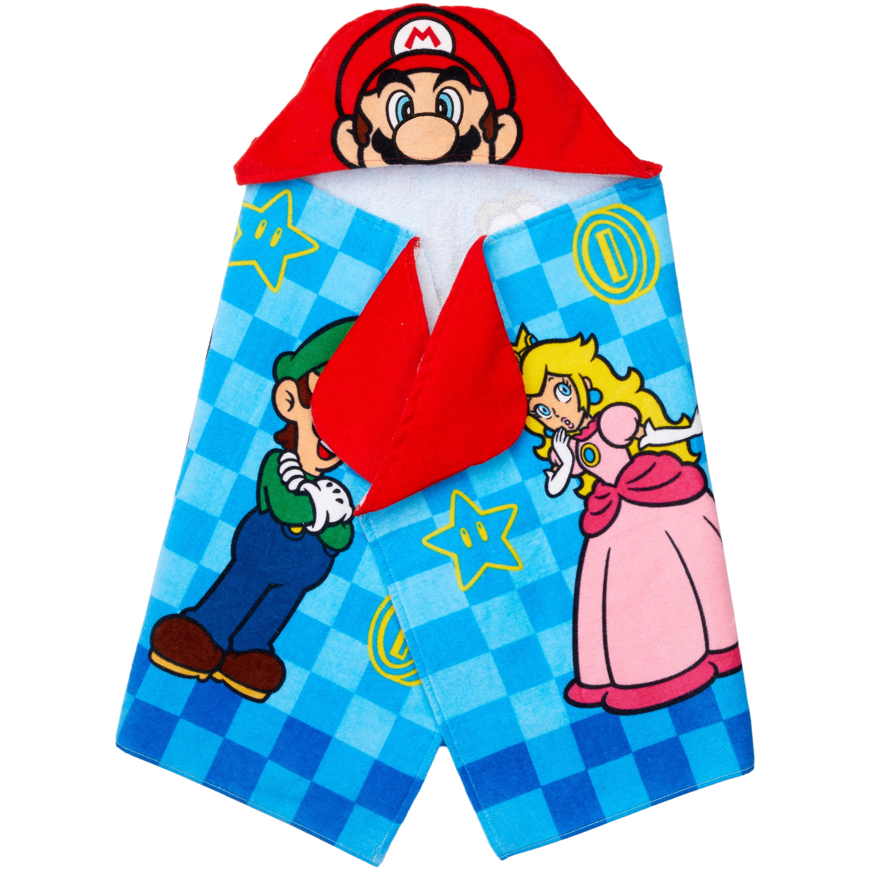 Super Mario Kids Hooded Bath Towel, 100% Cotton