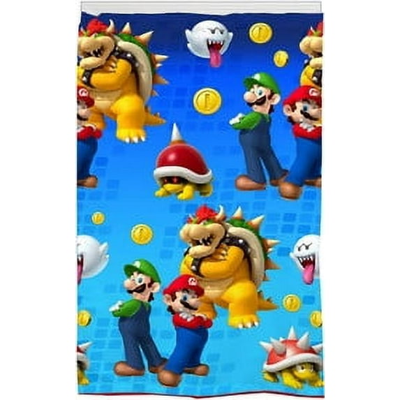 Super Mario Kids Lights Off Room Darkening Curtain Panel, 63" Length, Blue