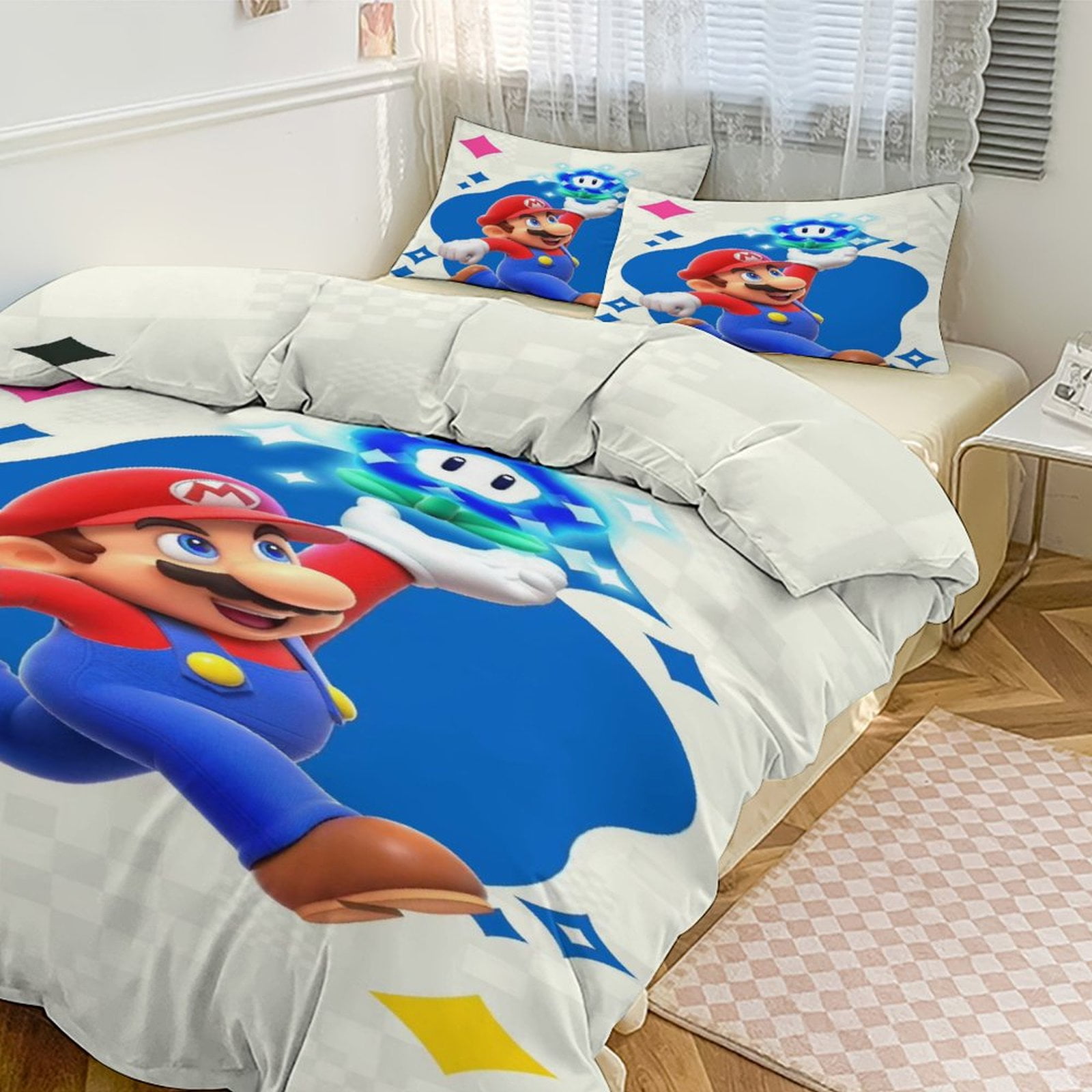 Super Mario Kids Bedding Set 3 Piece Set Cartoon Double-sided Printing ...