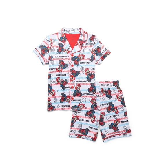 Super Mario Little Boys and Big Boys Mario Kart Super Soft Print Pajama Set, 2-Piece, Sizes 4-12