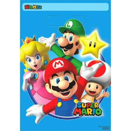 Super Mario Loot Bags (8 Pack) - Party Supplies