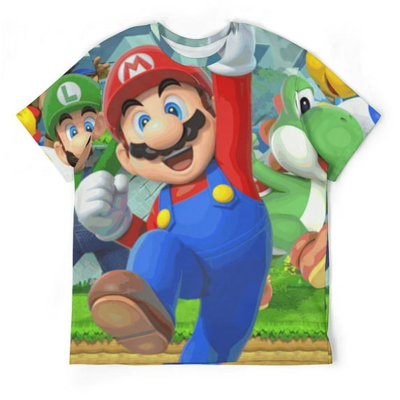 Super Mario Luigi Cartoon Unisex Short-sleeve Shirt For Men Women Novelty 3D Print T-Shirt Soft Comfortable Tee Shirts