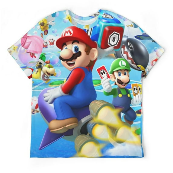 Super Mario Luigi Unisex Short-sleeve Shirt For Men Women Novelty 3D Print T-Shirt Soft Comfortable Tee Shirts