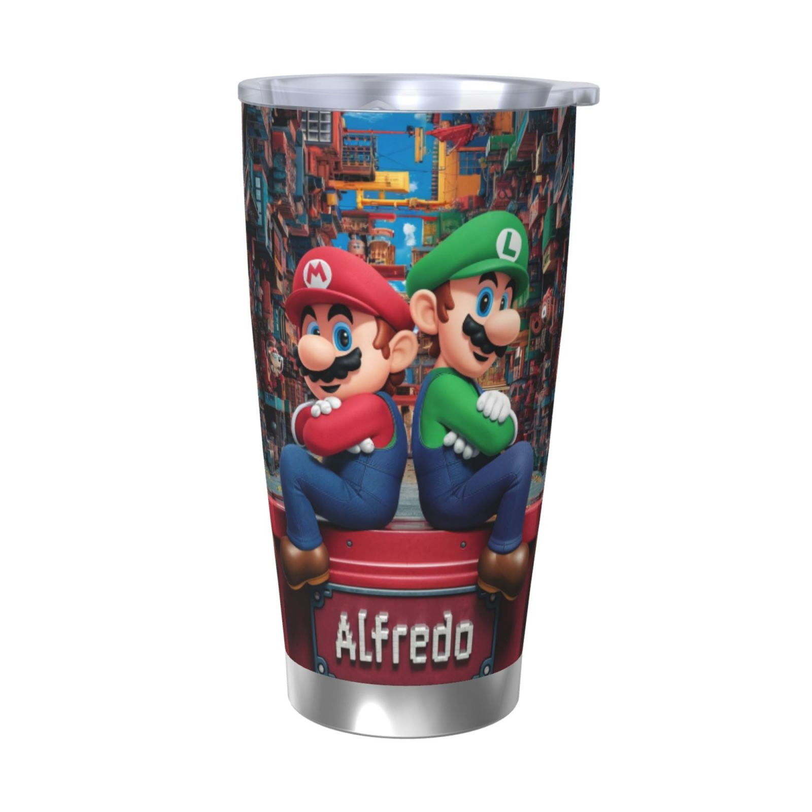 Super-Mario And Luigi Water Bottle,Travel Coffee Mug,Tumbler with Flip ...